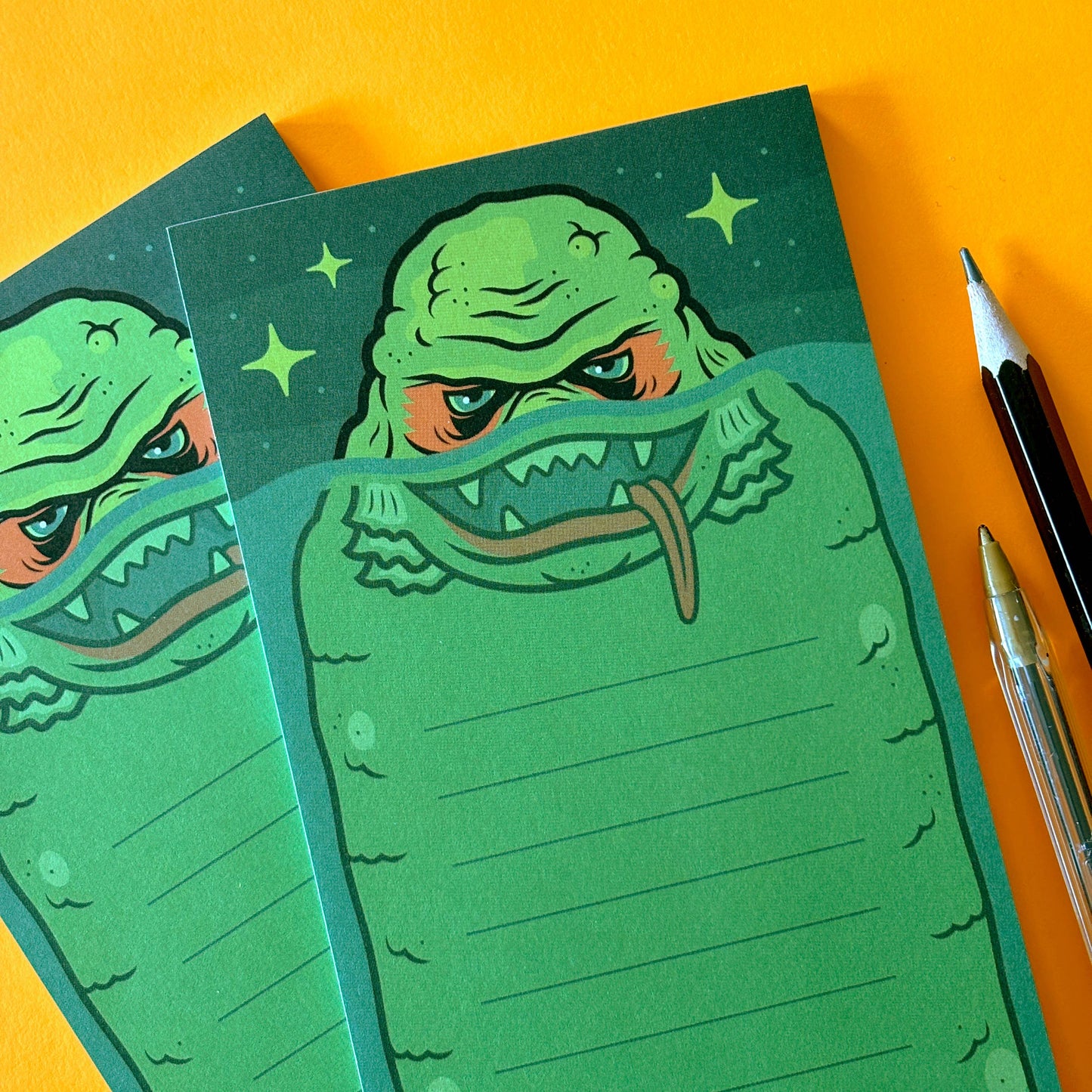 Dumb Junk - Creature Notepad (3.5x8.5") | Retro Swamp Monster Horror Art