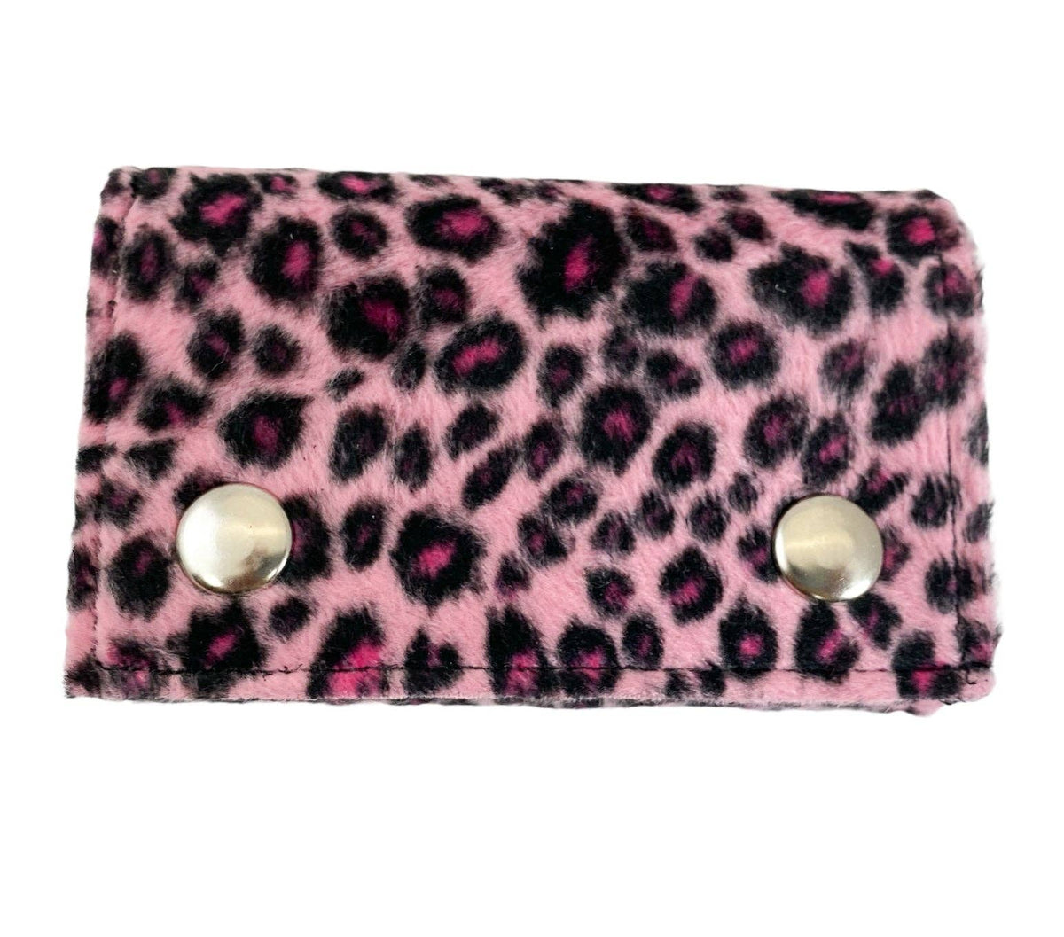 Funk Plus - WF-LEO   HANDMADE FUZZY LEOPARD WALLET GEUINE LEATHER INSIDE - White Leopard