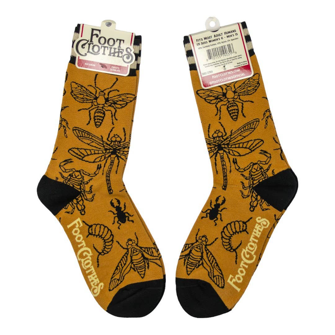 FootClothes LLC - Creepy Crawlies Crew Socks