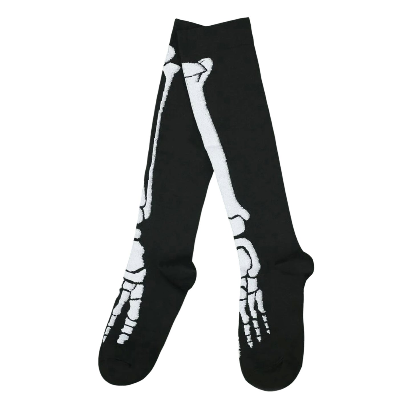 Black Skeleton Knee High Socks