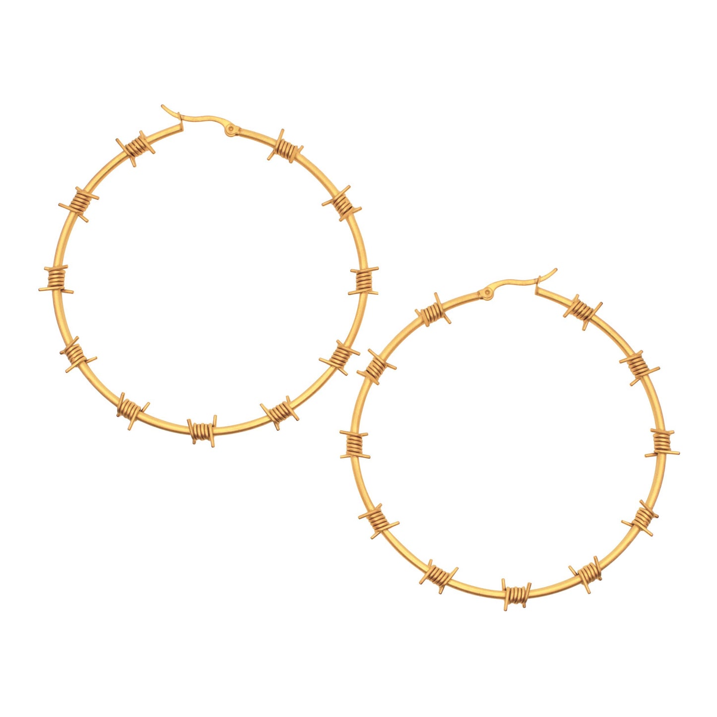 Sourpuss - SOURPUSS BARBED WIRE HOOP EARRINGS GOLD